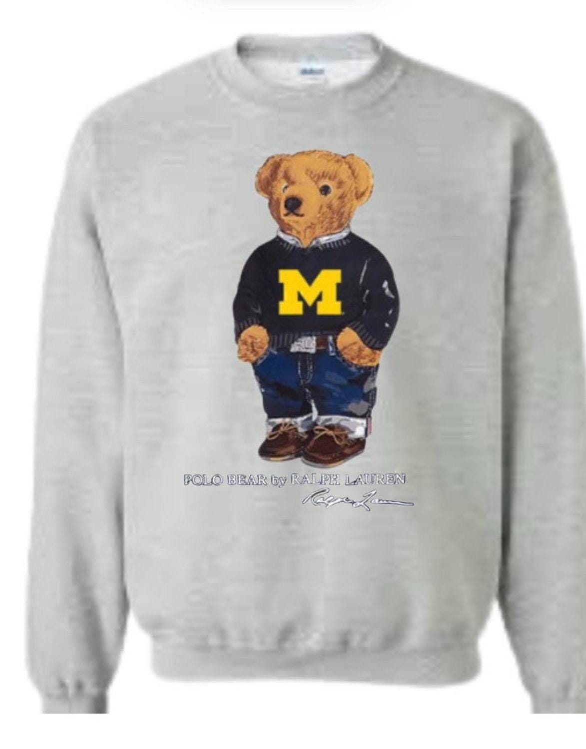 VINTAGE POLO BEAR CREW SWEATSHIRT COLLEGE
