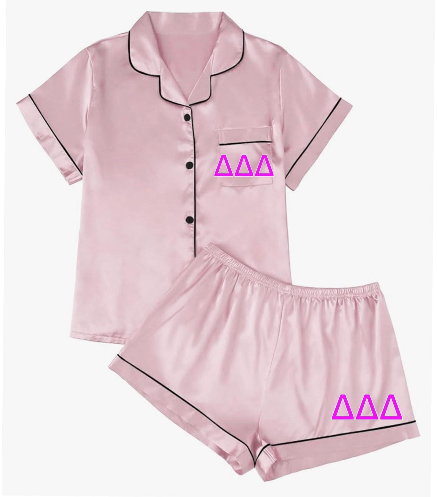 Bride’s 2pc Pajama Short Set for Bridal Party – Custom Bride & Bridesmaid Gifts (optional add your sorority Greek letters)