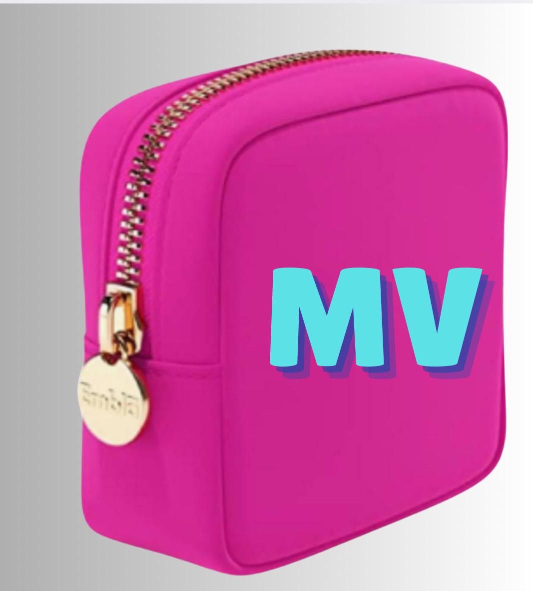 PERSONALIZED COLLEGE LOGO OR MONOGRAM MINI COSMETIC CASE