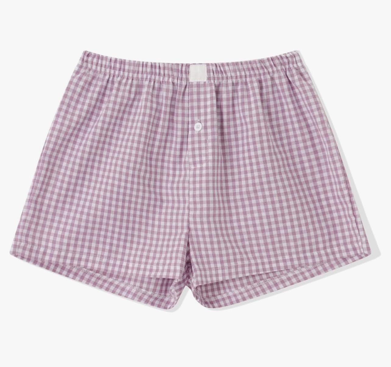 GINGHAM BOXER SHORTS COLLEGE TEAM CAMP CUSTOMIZABLE