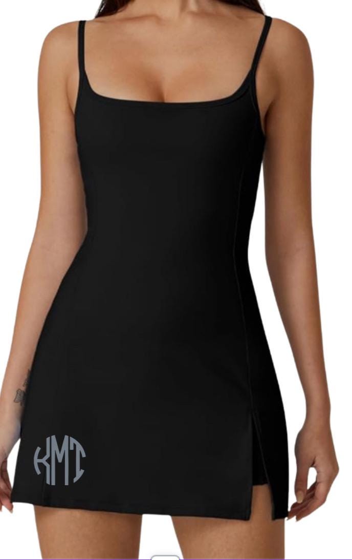 MONOGRAM PICKLEBALL SPAGHETTI TANK DRESS