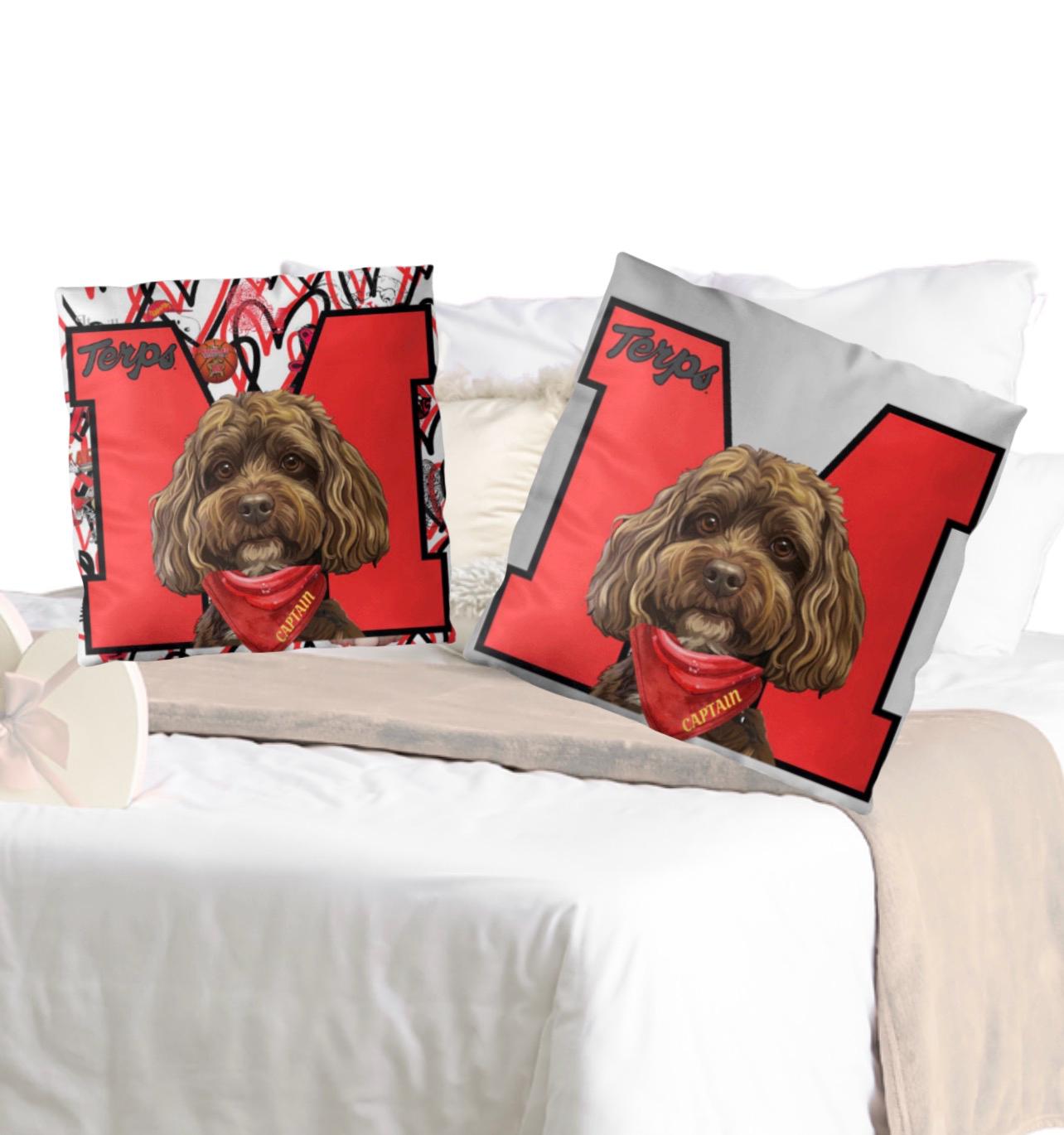 Dog/Cat/PetPortrait Pillow | Dog Face Square Pillow