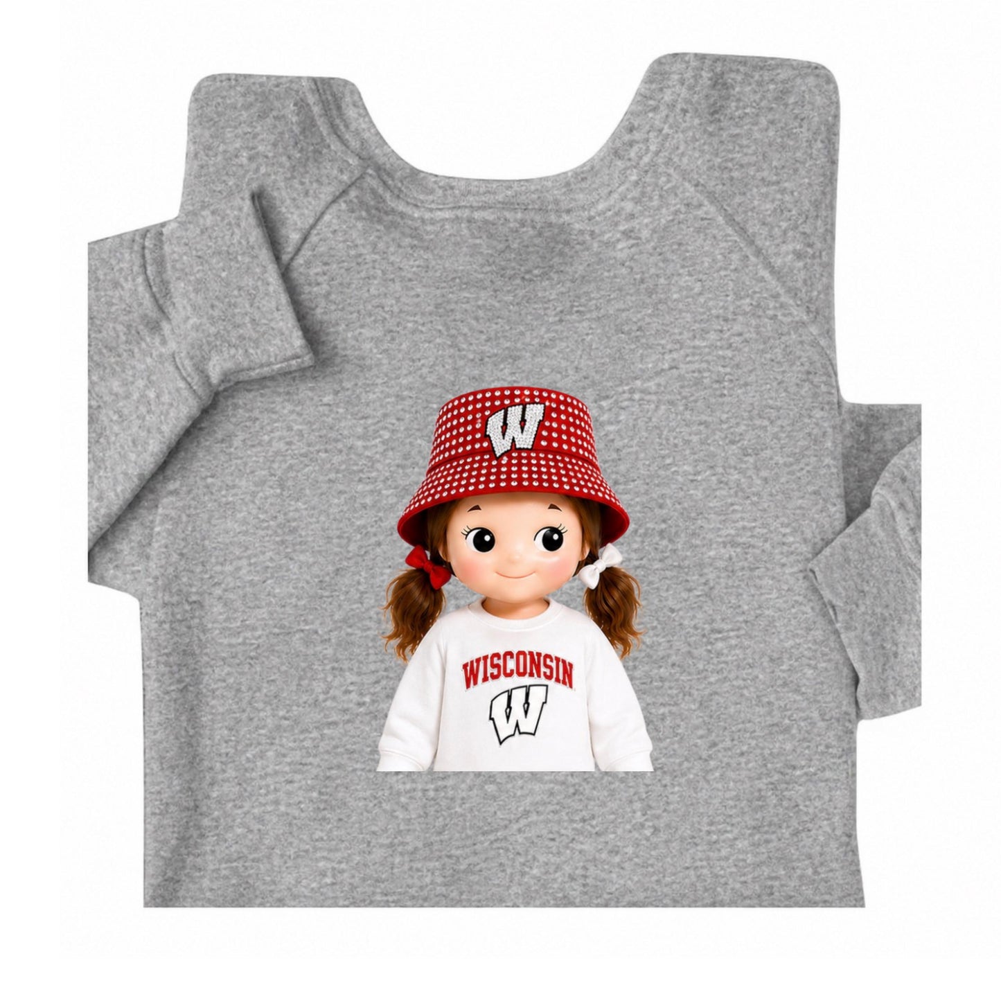 Crewneck or off shoulder College novelty gameday Sonny Angel (Optional off shoulder)