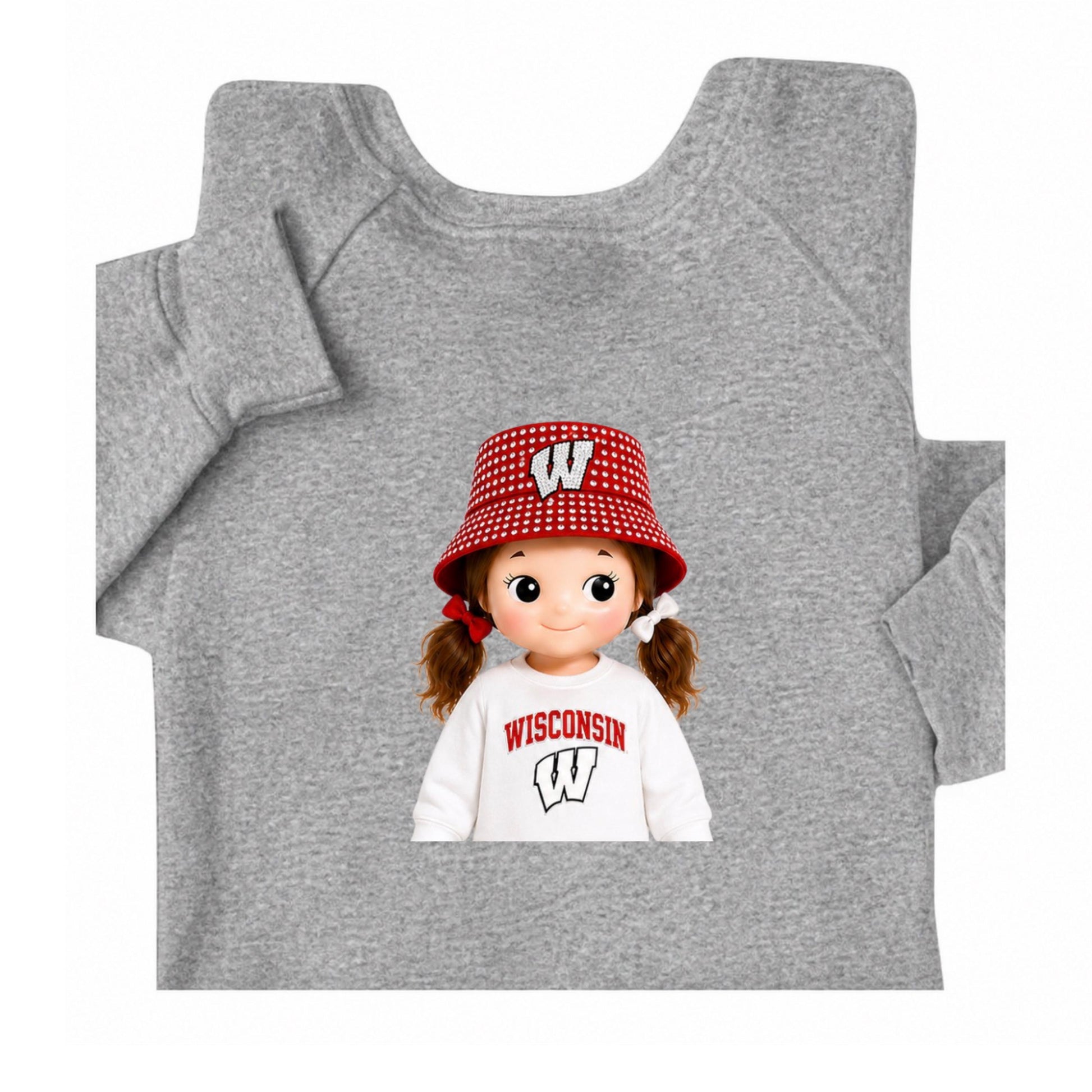 Crewneck or off shoulder College novelty gameday Sonny Angel (Optional off shoulder)