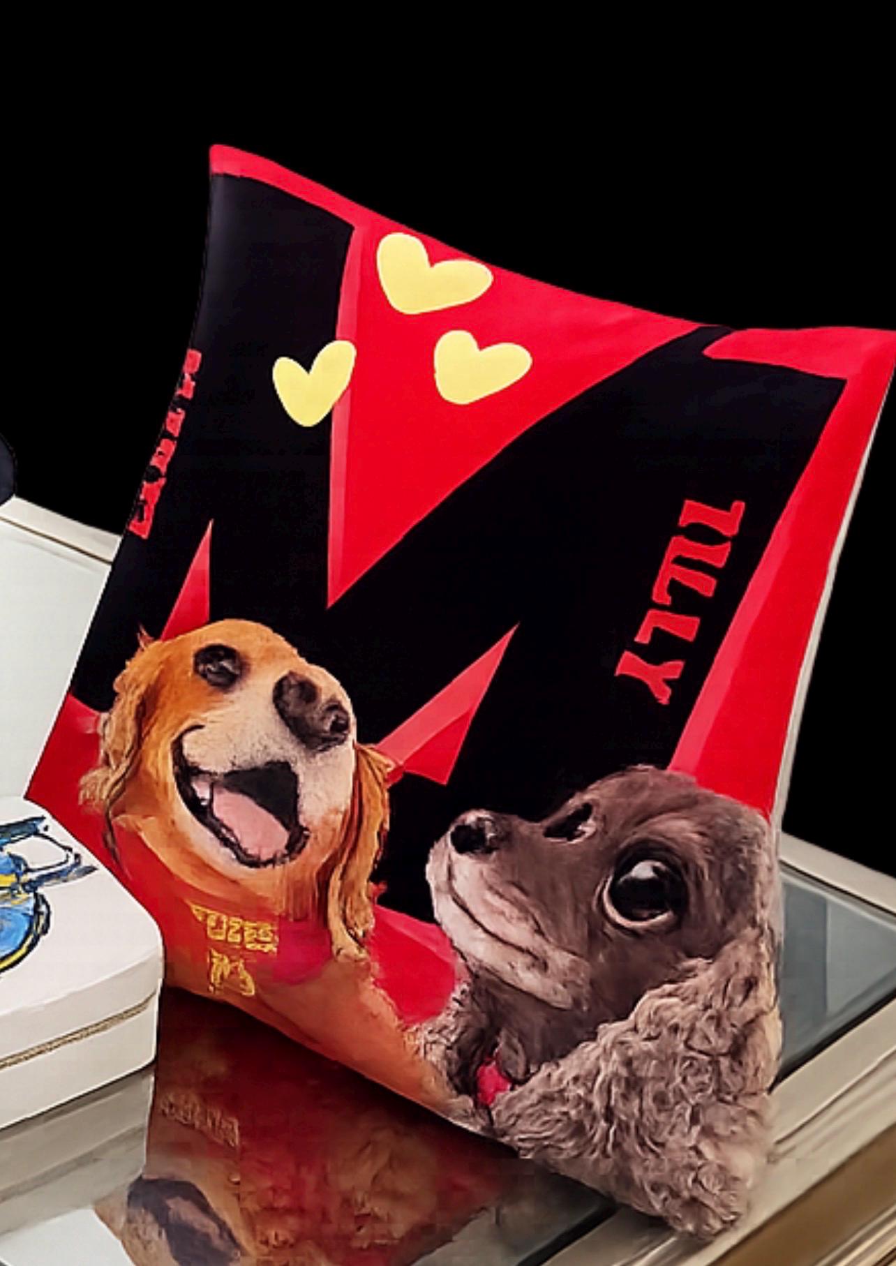 Dog/Cat/PetPortrait Pillow | Dog Face Square Pillow