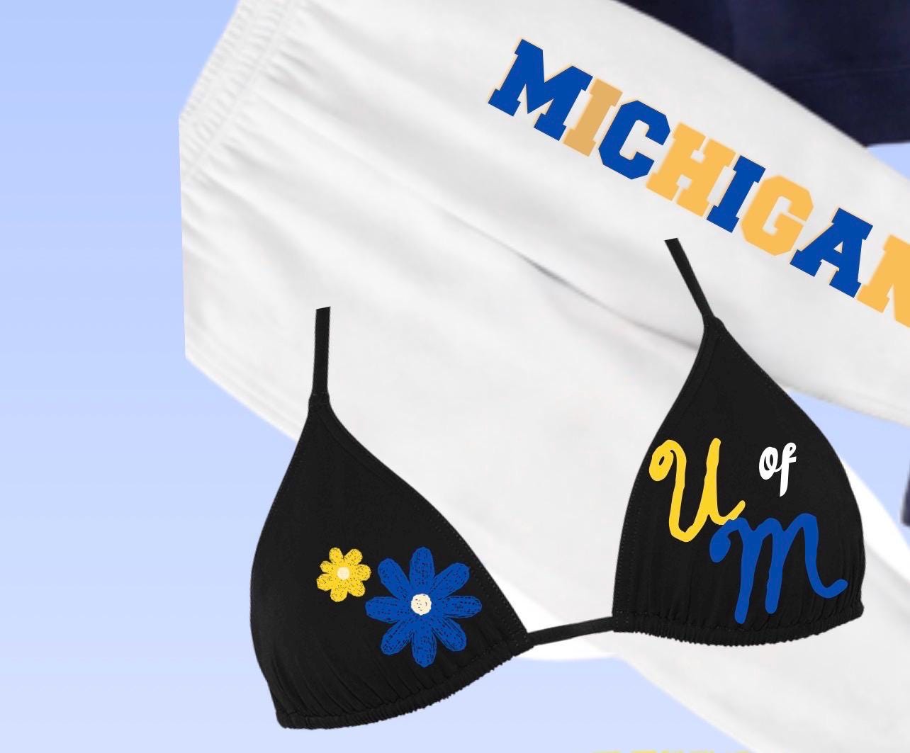 Design your own tailgate college bikini (Triangle top and bottom)