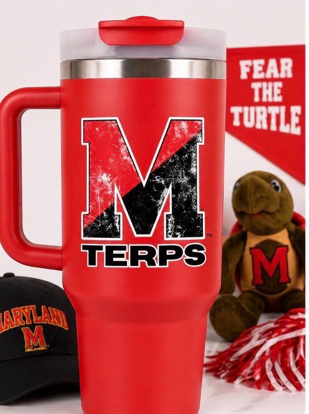 40oz Custom College Tumbler with Handle | Personalized School Logo, Sorority Gifts