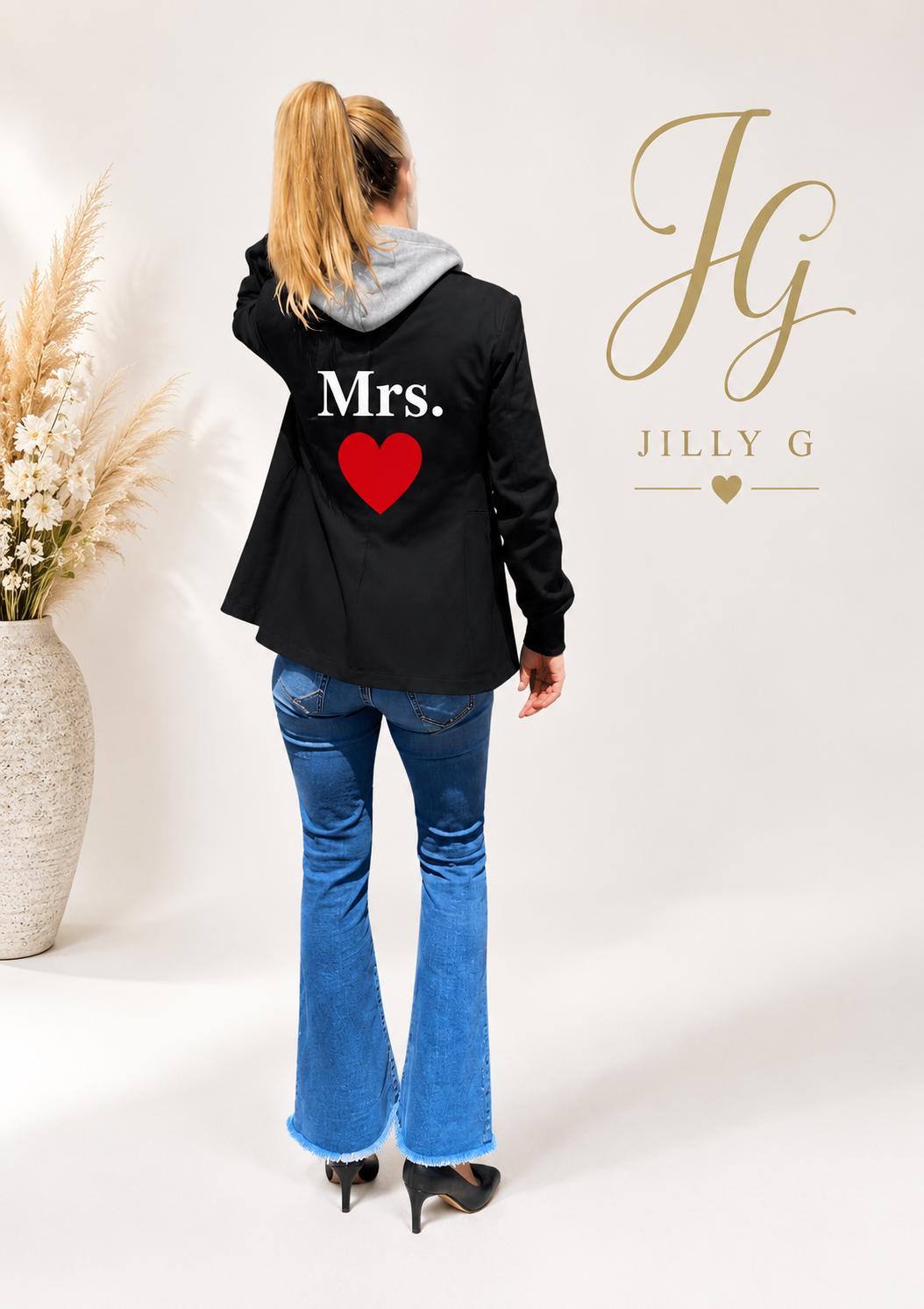 Bride & Bridal Party Blazer Jacket w/ hood option Wedding Weekend | Custom Monogram, back has date on hood,glitter