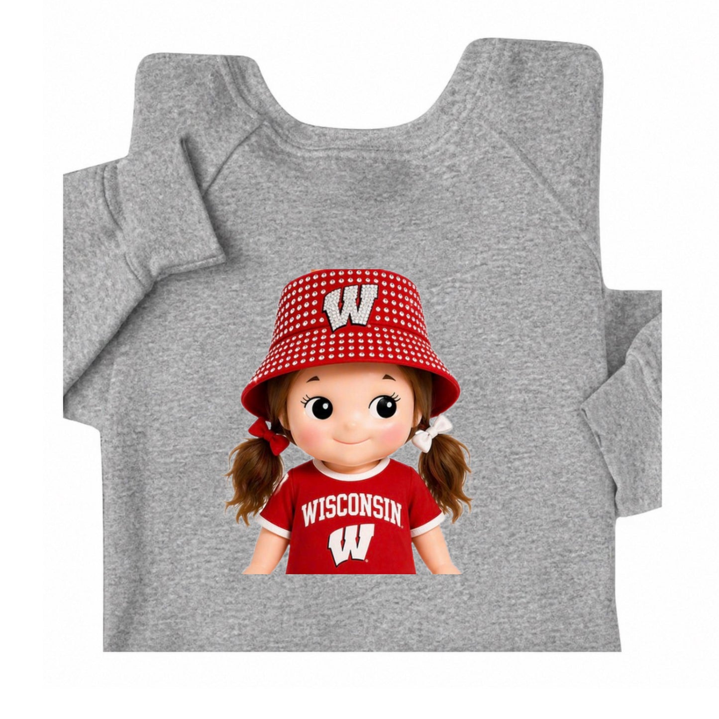 Crewneck or off shoulder College novelty gameday Sonny Angel (Optional off shoulder)