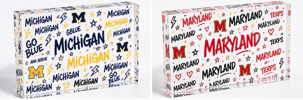 Luxury Custom College Acrylic Photo Block | Personalized Graduation Gift | College Bed Party Decor | Premium Dorm Keepsake