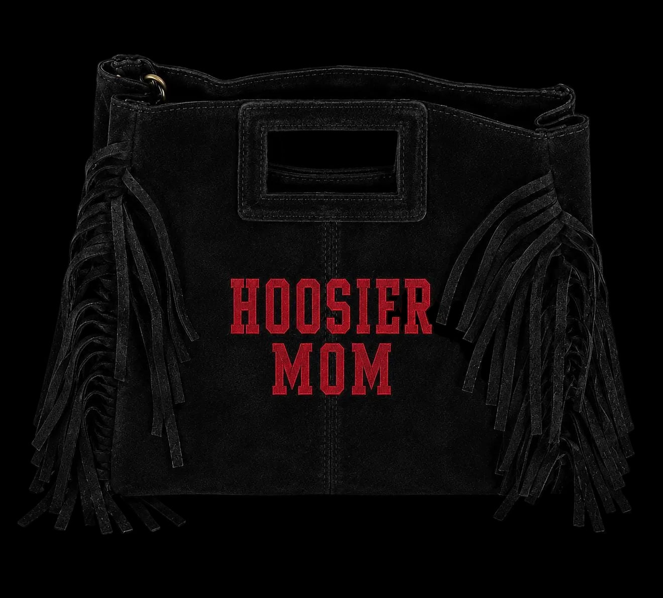 Fringed Seude Crossbody or Clutch College Colors