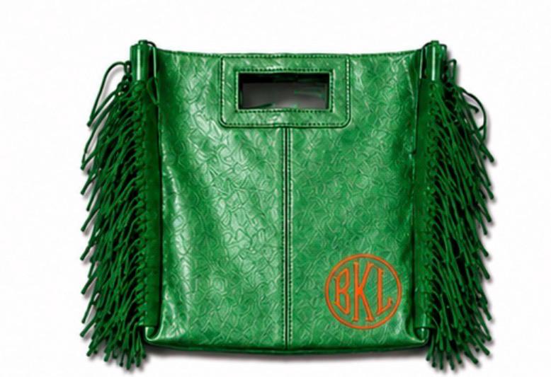 Metallic Leather Crossbody or Clutch College Colors