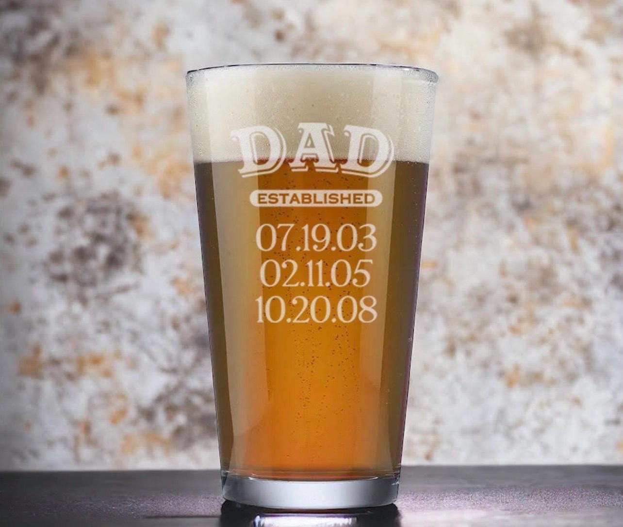 College dad and bachelor personalized Beer Glass | Engraved