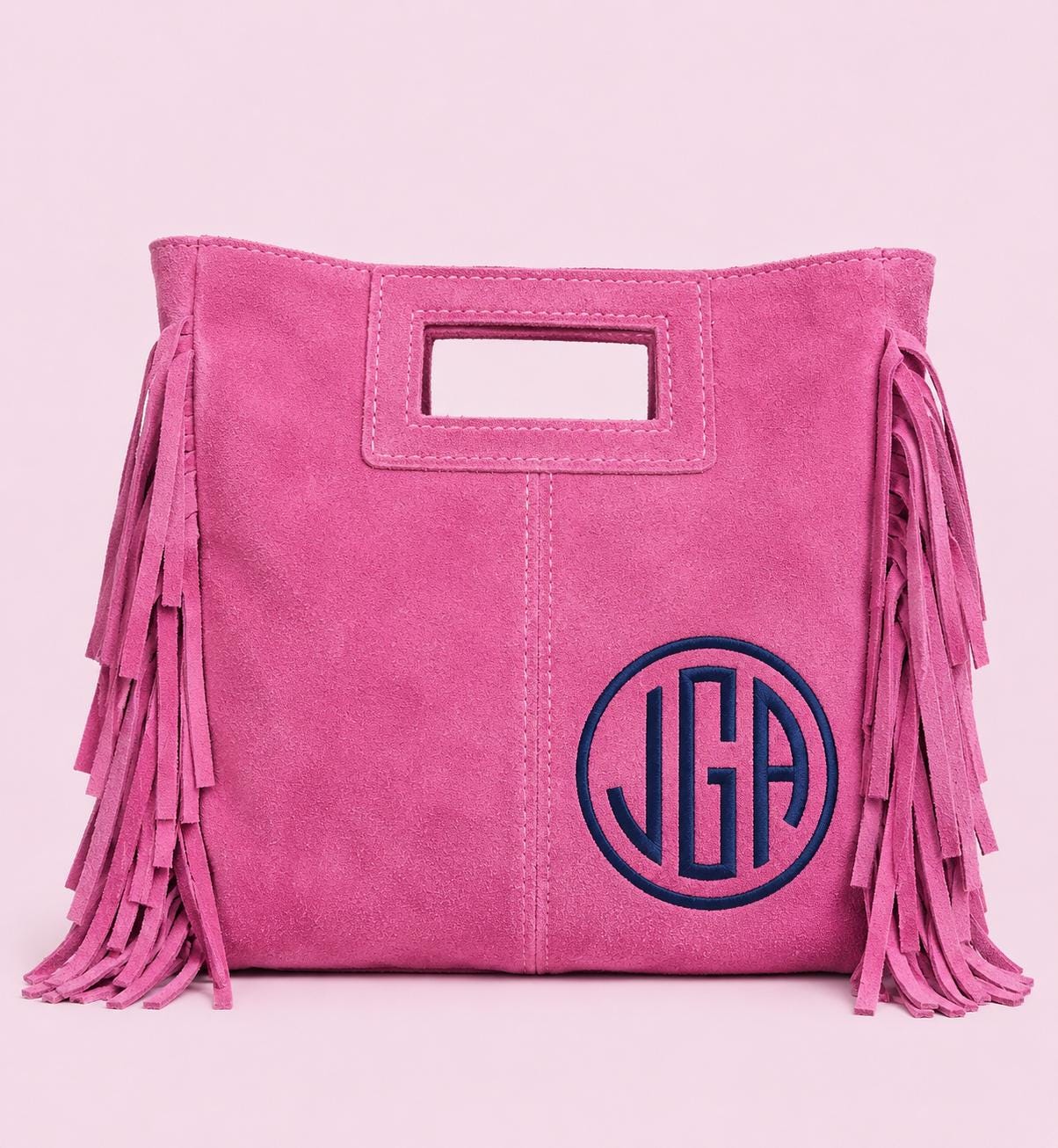 Fringed Seude Crossbody or Clutch College Colors
