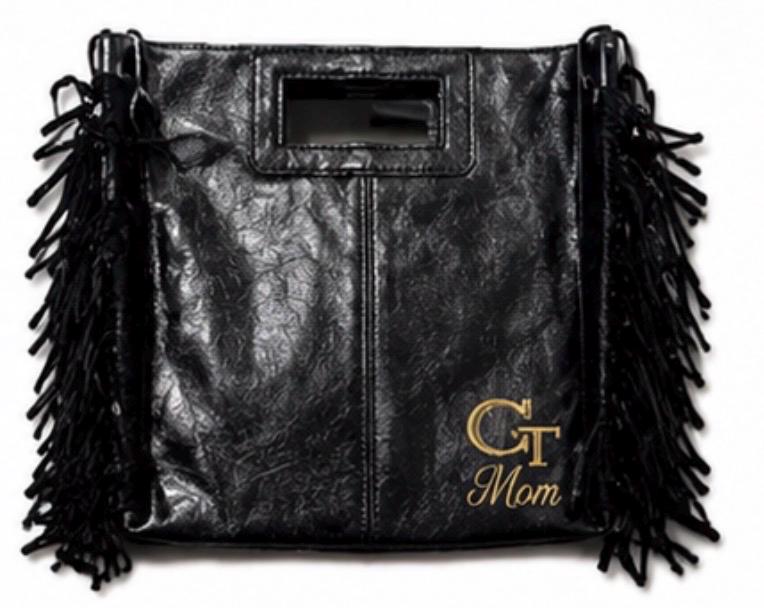 Metallic Leather Crossbody or Clutch College Colors