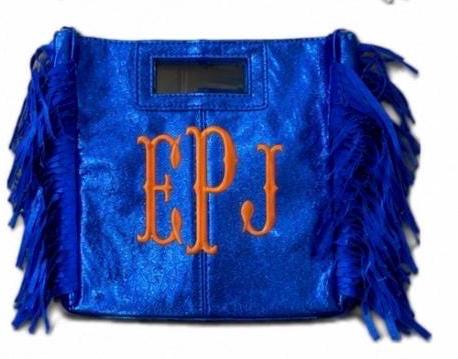 Metallic Leather Crossbody or Clutch College Colors