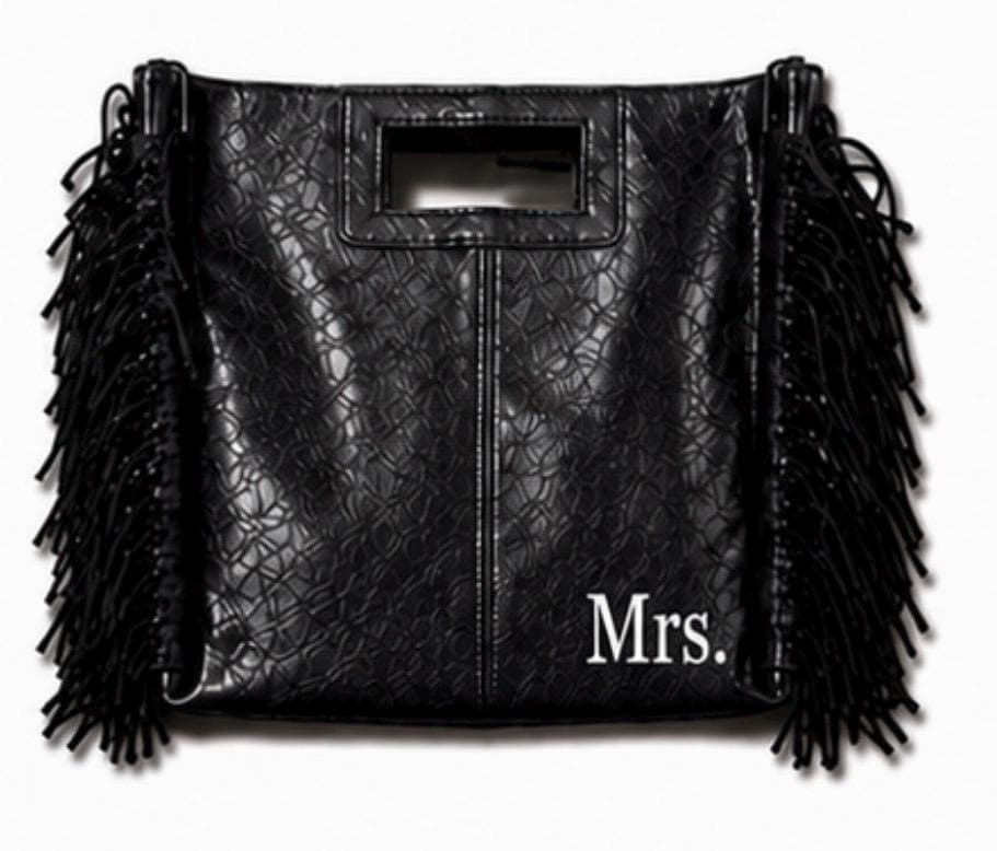 Metallic Leather Crossbody or Clutch College Colors