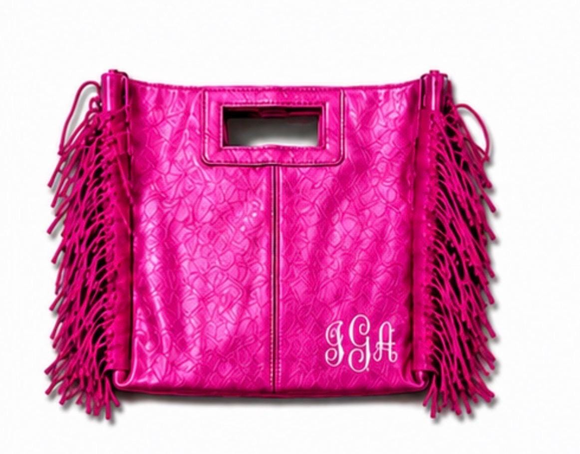 Metallic Leather Crossbody or Clutch College Colors