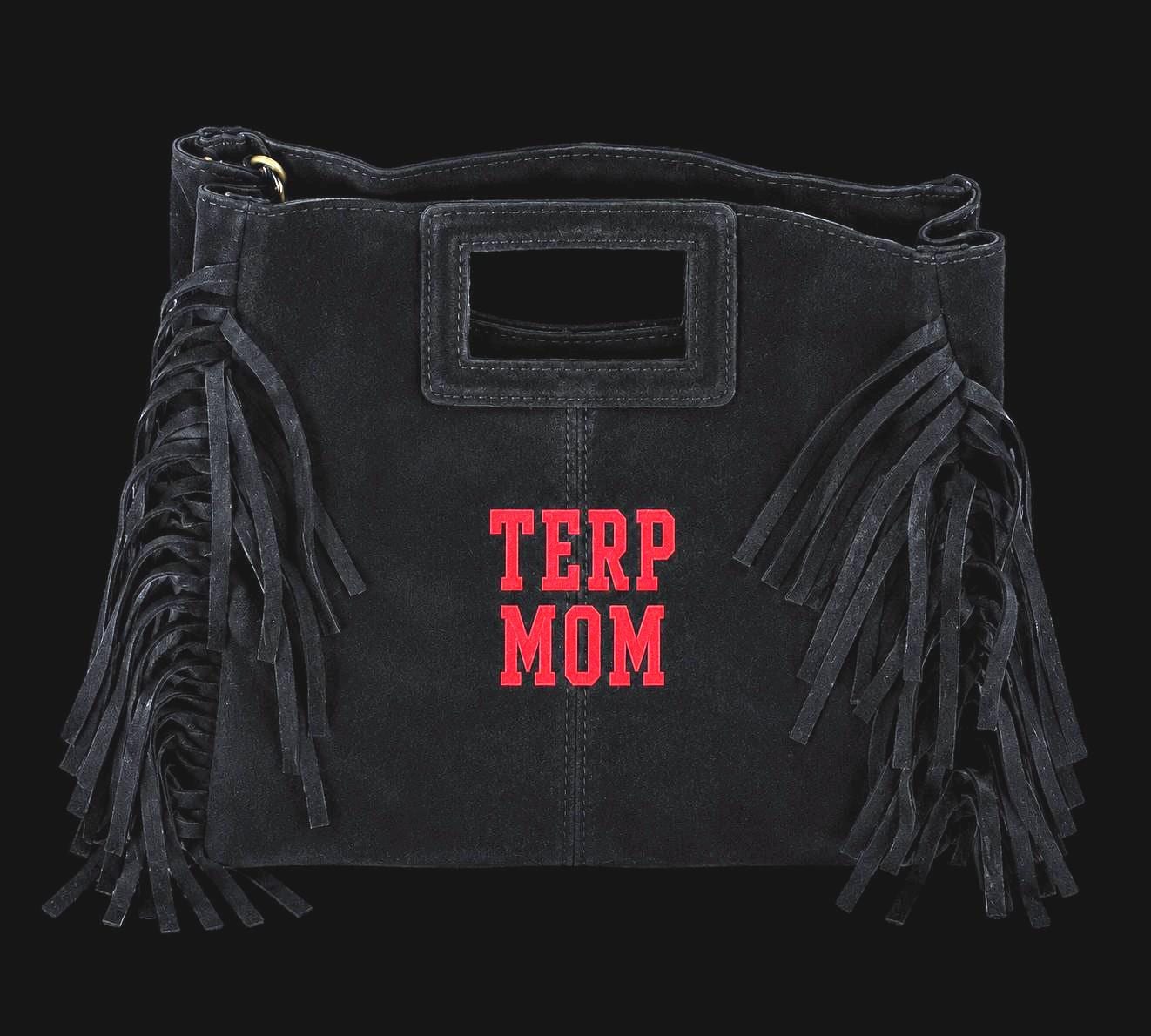 Fringed Seude Crossbody or Clutch College Colors