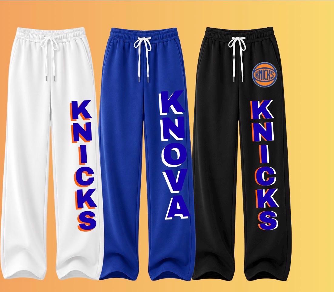 Knicks Sweatpants - optional open bottom - add your own words for the 2026 CHAMPS! Kids sizes, too!