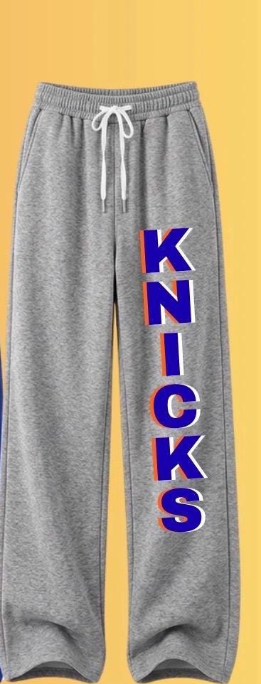 Knicks Sweatpants - optional open bottom - add your own words for the 2026 CHAMPS! Kids sizes, too!