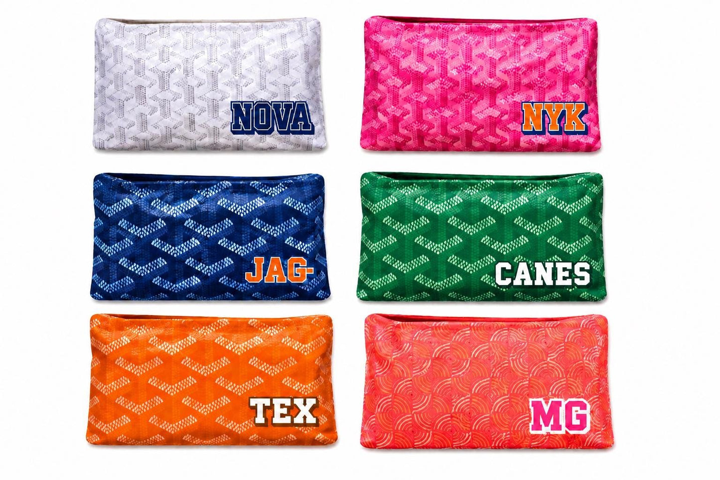 Large reusable geometric print fashion inspired  nylon tote, stylish, customize your way, great for travel (add initials or college)